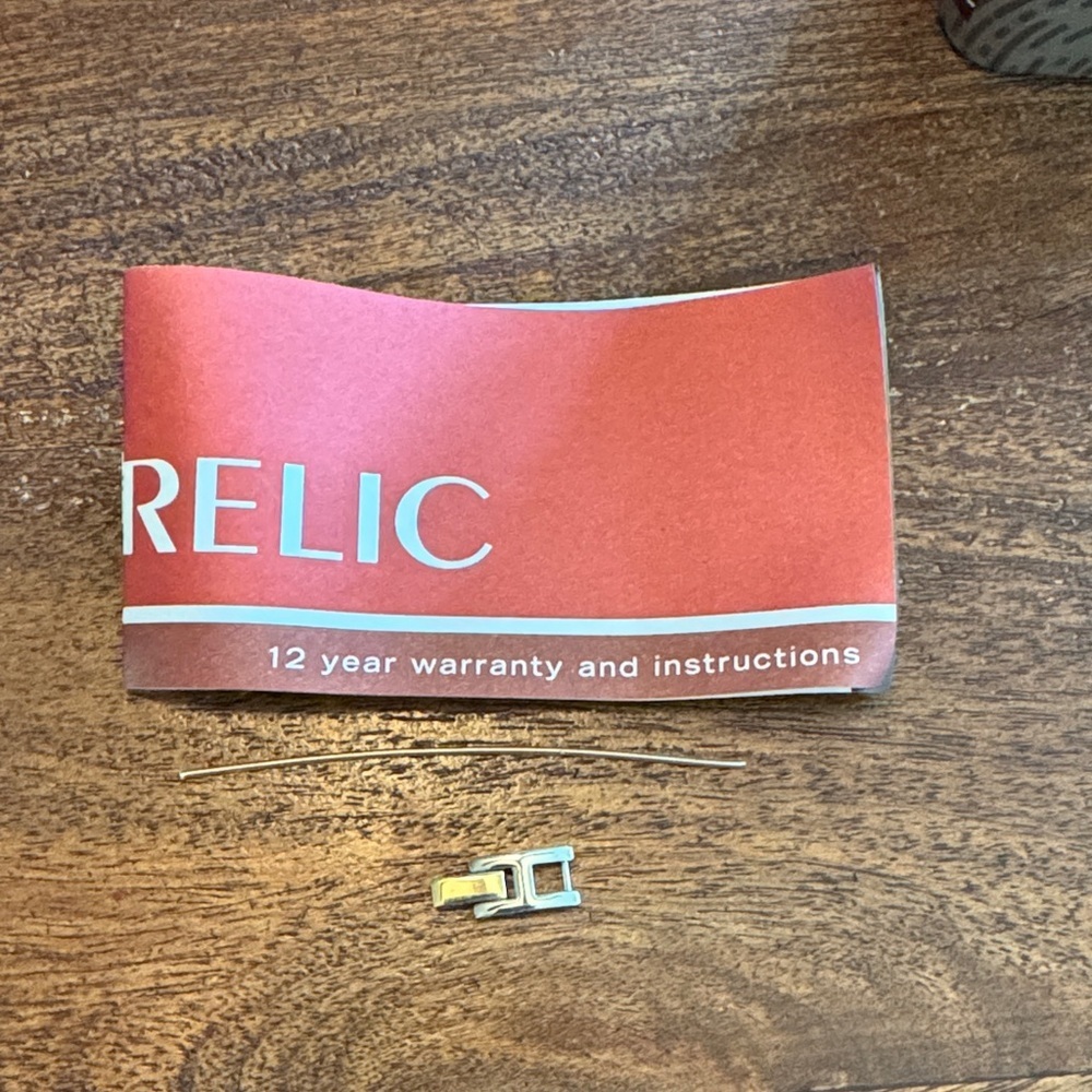 Relic Two-Tone Watch with Red Watch box Box EUC - Picture 7 of 8